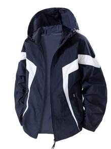 Men's Contrast Color Long Sleeve Outdoor Sports Casual Running Sun Protection Exercise Jacket, Summer