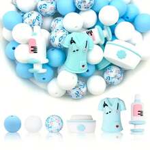 25/28pcs Set New 3D Nurse Style Silicone Beads, 15mm Round Beads, Keychain Pendant Used For DIY Pen Jewelry Making Gift Craft Bracelet Making - 3D Nurse Series - View 1