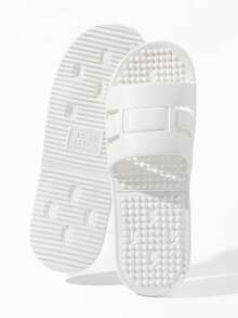 Pantuflas de viaje plegables unisex, sandalias de masaje impermeables y de secado rápido para el hogar, el baño y la ducha, ligeras y de secado rápido, con suelas suaves, aptas para todas las estaciones - Blanco - Ver 6