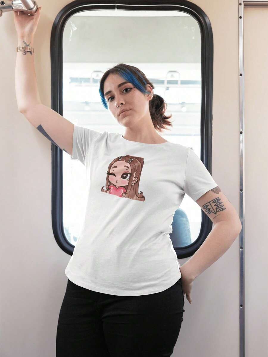 Playera Blanca Unisex Manga Corta Estilo Street Look Inspiración Diva Pop 2025 - Blanco - Ver 1