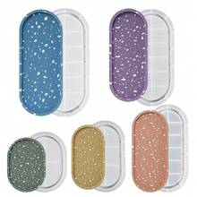1pc Oval Tray Epoxy Resin Mold Storage Tray Silicone Mold Gypsum Cement Flower Pot Base Hand Tools - White - View 4