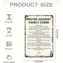 1PC Prayer Against Family Curse Tin Sign, Spiritual Wall Art, Motivational Quote, Family Protection, High-Quality Metal, Inspirational, Family Blessing, Spiritual Decor, Protective, 8x12 Inches - 8x12 inch/20x30cm-1 cái - Xem 3