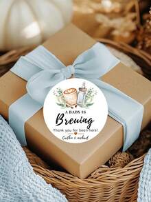 15/35/70 piezas Etiquetas personalizadas para el nacimiento del bebé, pegatinas autoadhesivas personalizadas para decoración de envases de botellas de agua, suministros de etiquetas para botellas de agua del bebé para fiestas de revelación de género, primeros cumpleaños, regreso a la escuela - Multicolor - Ver 12