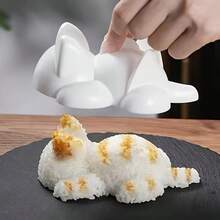 1pc Cute Cat Shaped Sushi & Mashed Potato Mold - Plastic, Suitable For Kitchen And Dining Use - White - View 13
