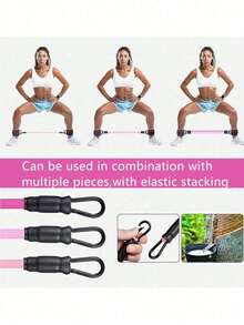 قطعة واحدة من شريط المقاومة للكاحل، شريط تدريب المقاومة للساق/الكاحل معدات اللياقة البدنية لتمارين الفخذ والأرداف (مع ركل للخلف) للرجال والنساء (حلقة معدنية وشريط المقاومة بألوان عشوائية) - الأسود - مشاهدة 5