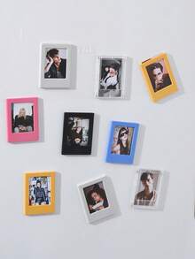 1/4/6/10/20pcs Multi-Color 3-Inch Magnetic Plastic Photo Frames, Magnetic Fridge Stickers For Instant Camera Photos And Mini Cards Display, Personalized Home Fridge Decor, Gift For Friends - Multicolor - View 10