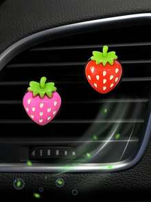 1件装汽车出风口装饰可爱草莓汽车空调装饰