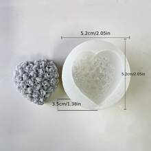 4pcs Heart Shaped Silicone Molds - Multifunctional Love Theme Wedding Candle, Soap Making And DIY Molds With Elegant Bow Rose Pattern, Easy Demold - Multicolor - View 15
