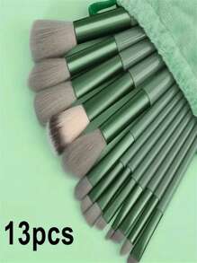 13pcs/Set Soft & Fluffy Makeup Brush Set, Including Foundation, Blush, Eye Shadow Brushes, Professional Kabuki Makeup Brushes, Beauty Tools, Great Gift For Girlfriend, Valentine's Day, Birthday, Portable