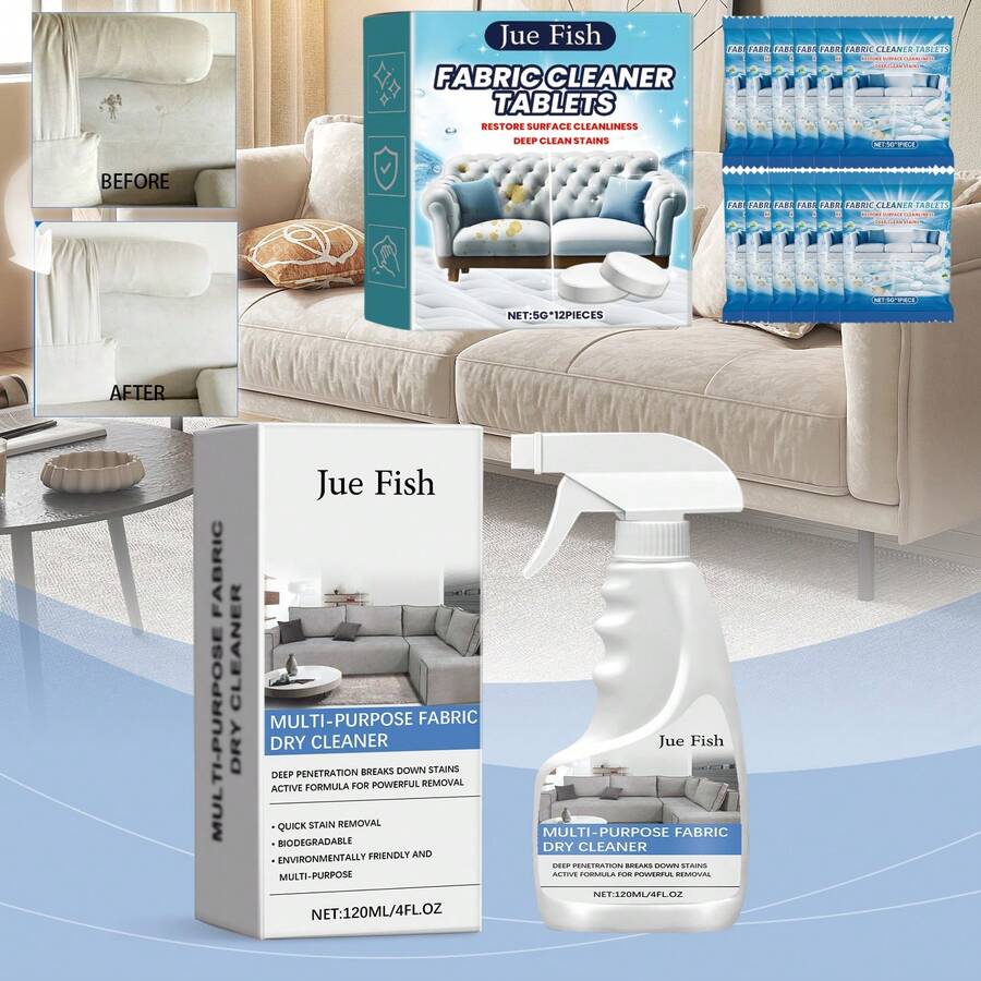 Limpiador de tela para sofá, detergente de limpieza multiusos para el hogar, sala de estar y textiles de sofá, limpiador de sofá efectivo con fragancia suave - Multicolor - Ver 1