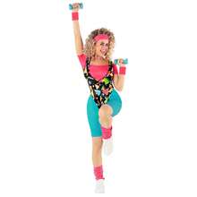 Morph Costumes 80s Workout Costume For Women - Retro Fancy Dress With Leotard, Shorts, Legwarmers & Accessories - Perfect For Halloween Parties - Multicolor - View 6