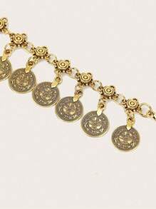 1pc Metal Women's Narrow Waist Chain, New Style Dress Decoration, Suitable For Skirt, Dress And Belly Dance
