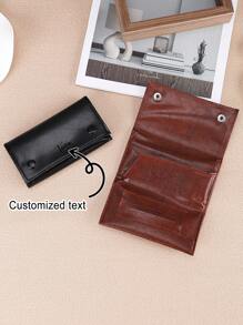 Spersonalizowana, grawerowana skórzana torebka na tytoń, zabytkowy woreczek na tytoń, zapalniczka, nóż do papierosów, schowek na bibułkę, prezent dla taty, na Dzień Ojca, męża, chłopaka, z nadrukiem graficznym