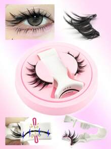 1 Pair Natural Cartoon Magnetic Eyelashes With Magnetic Clips, Reusable, No Glue, Soft And Durable, Portable, Enhances Eyes, Suitable For Women, Parties And Gatherings