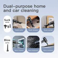 Cordless Handheld Vacuum Cleaner, 8000Pa Strong Suction Portable Vacuum Cleaner, Rechargeable Battery, Foldable Car Vacuum Cleaner, Pet Hair Vacuum, PC Compressed Air Duster Blower Reusable