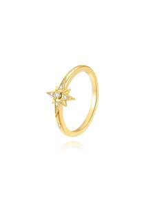 1 pièce Bague de fiançailles en argent sterling 925 à motif étoile octogonale, bandes éternité en cubic zirconia cubique, bague de mariage promesse pour femmes