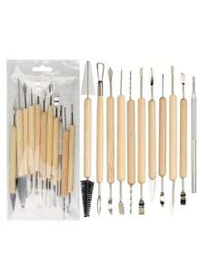 粘土雕塑工具、聚合物工具、陶器及耗材、陶瓷雕塑造型、雕刻，适合儿童成人初学者