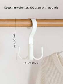 1pc Multipurpose Rotating 4-Claw Hanging Hooks For Wardrobe, Bags
