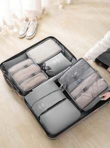 10-1pc Travel Packaging Cube, Waterproof Portable Luggage Organizing Bag, Clothing Storage Bag, Including Clothing Bag, Inner Garment Bag, Shoe Bag, Digital Product Storage Bag, Drawstring Bag, Breathable Net Bag, Toileter Bag, Jewelry Bag, Skin Care Bag, Luggage Storage Bag, Large-Capacity Makeup Organizer Makeup Box, Suitable For Travel, Dormitory, School, Beach