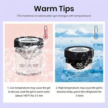 100克透明不粘手部固体指甲延长胶 - 透明粉色白色延长硬胶 3D雕刻花朵美甲塑形胶 水钻胶 易于操作 家用沙龙美甲礼品 - 無色 - 查看 6