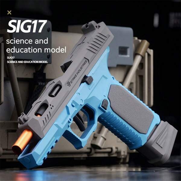 1 pieza Juguete pistola G17 modelo 2025 - Tiro automático continuo - Versión actualizada - Pistola de juguete para niños - Fuego rápido mecánico - Eyección realista de casquillos - Cargador de mayor capacidad - Regalo para cumpleaños/Navidad/Halloween - Juguete para niños