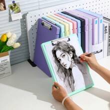 1 pezzo raccoglitore ad anelli A4 - in materiale PP durevole, con grande capacità, con design a doppio pulsante, adatto per uso in ufficio e da studente, organizer da scrivania, per il ritorno a scuola, forniture scolastiche
