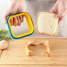6 Stücke Edelstahl Sandwich Maker Förmchen Set, DIY Taschensandwich, süße Cartoon Dinosaurier, Herz, Stern, rechteckig, rund, Teddy Bär förmige Ausstechformen