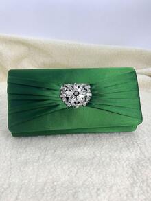 2025 New Fashion Minimalist Elegant Party Hand Carry Bag, Chain Strap Evening Clutch, Lightweight Luxury Daily Wear - Green - View 3