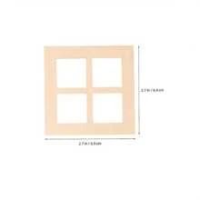 10/20pcs Unpainted Wooden Window Frame Crafts, Mini Window Decor, Miniature Wooden Window Models, Mini Home Furniture, Toy House, Miniature Scene