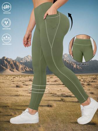Damen Outdoor Taschen Hohe Taille Lifting Fitness Leggings, vielseitig einsetzbar für den Alltag, Frühling/Sommer Neuheiten