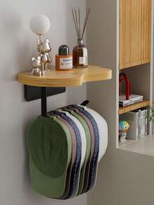 1件装时尚金属帽子收纳套装 - 易于安装的壁挂式收纳架，多功能收纳方案，可收纳棒球帽、围巾、腰带、配饰 - 现代衣橱装饰，经久耐用，节省空间，家居收纳必备，卧室衣橱收纳架，时尚配饰展示架，实用悬挂式收纳方案 - 彩色 - 查看 2