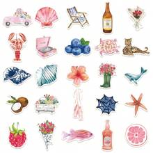 50pcs Watercolor Doodle Sticker Pack, Personalized Sticker For Scrapbooking, Skateboard, Helmet, Water Bottle, Guitar, Phone Case, Notebook, Computer, Gift,School Supplies,Back To School