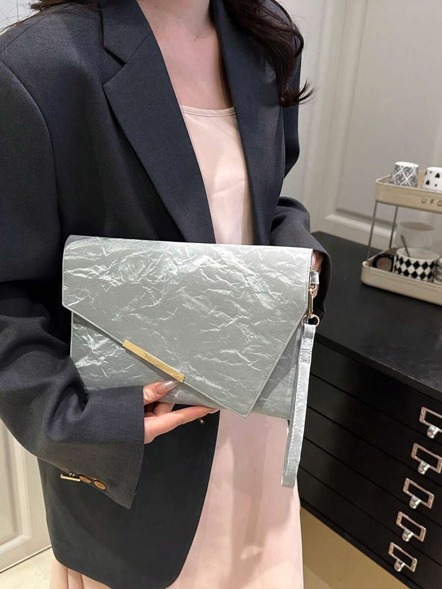 Small Envelope Design Fashion Women Bag - Silver - View 1