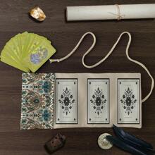1pc Tarot Card Storage Bag - Durable Polyester Gift Bag With Floral And Abstract Designs, Suitable For Witchcraft, Astrology Supplies, Holiday Parties, Weddings, Birthdays - Elegant Divination Tool Organizer And Decorative Gift, Spiritual Organizer | Decorative Gift Bag | Artistic Illustration