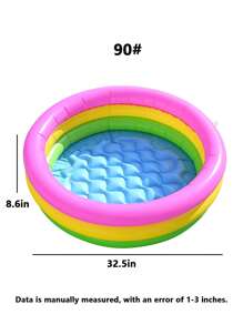 1 pieza Piscina inflable redonda, diseño de arcoíris colorido, extra grande y gruesa para adultos, uso en exteriores, jardín, patio trasero, fiesta de piscina de verano, artículos esenciales de playa, accesorios de playa, flotador de piscina
