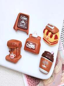 6pcs Coffee Chocolate Simulated Food Refrigerator Magnets, Kawaii Refrigerator Magnets, Whiteboard Stickers