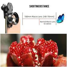 APEXEL 100mm Macro Lens Kit For Smartphone,Professional Macro Photography Lens For Dual Lens/Single Lens-MultiFunction Lens Clip For Phone (Fits For Almost All Phone), Lens Attachment Compatible With Iphone Android Phone For Summer Vacation, Travel, Creative Photography Phone Accessories, Phone Lens - Black - View 7