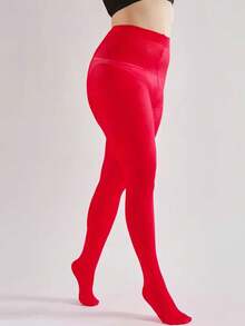 1条女士纯色多巴胺灵感彩色连裤袜，性感时尚高弹透明连裤袜，大码显瘦，弹力不紧绷，多种颜色可选，舒适