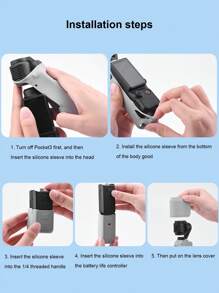 BRDRC Silicone Protective Case Set For OSMO POCKET 3 Camera, Including Body Sleeve, Lens Cover, Screen Shade, Tactile Skin-Friendly Material, Precise Molding, Anti-Scratch (Camera Not Included)