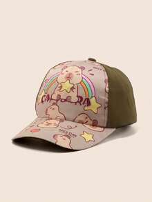 1pc Unisex Middle-Kids' Hippo Print Baseball Cap, Sun Hat - 1PC - View 29