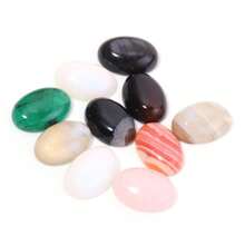 5 Stücke/10 Stücke pro Packung natürliche ovale Edelstein Cabochons, zufällig gemischte Farben und Größen, elegant Türkis, Jade, Achat lose Steine für DIY Schmuckherstellung, Halskette, Ring, Armband Dekoration