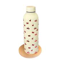 1pc Stainless Steel Insulated Tumbler With Cherry, Bow And Tulip Motif, Portable Small Cup, Hot/Cold Back To School - Multicolor - View 4