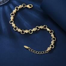 1pc 7mm Fashionable Personalized Hip Hop Octagonal Chain Bracelet, Adjustable Design, Gift For Women, Suitable For Daily Wear