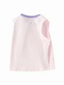 Balabala Young Girl' Cotton Tank Top, Breathable & Lightweight Summer Undershirt - Pink - View 2