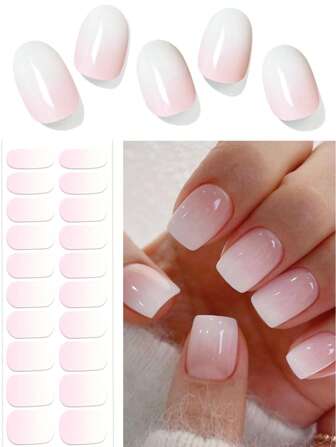 20/40 verwijst naar een semi-uithardende gelnagelstrip met kleurverloop, een UV-uithardende gelnagelsticker, geschikt voor UV-licht, gemakkelijk te gebruiken en te verwijderen.