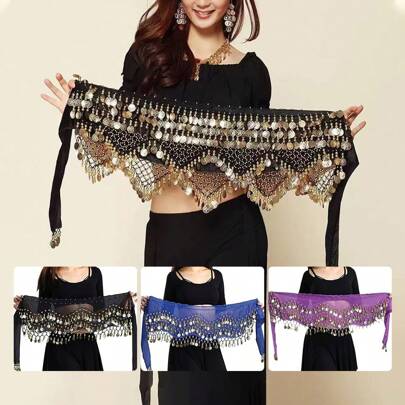 1 pièce Accessoire de danse du ventre, accessoire de danse, chaîne de taille de danse du ventre, ceinture de danse, ceinture de foulard, ceinture de pratique, chaîne de taille à pièces, foulard de hanche de costume de danse, tenue de danse