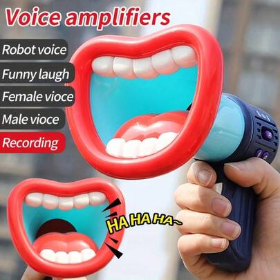 多声道趣味变声器音箱 - 恶作剧玩具，配备升级版手持放大器，创意音乐音效，是万圣节、圣诞节和生日的理想礼物