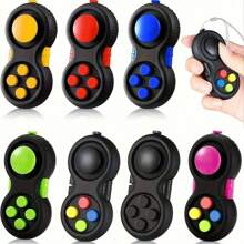 1 pezzo Tavoletta Fidget con 8 funzioni antistress, controller Fidget per riduzione dello stress, cubo giocattolo Fidget per alleviare stress e ansia, regalo di Natale e Pasqua (accessori di colore casuale)