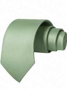 1pc Men's Plain Tie, Diagonal Grooved Formal Business Necktie, (8cm Wide) Men Necktie