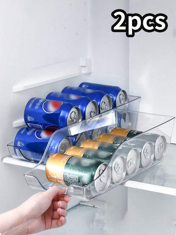 Organizador de refrigerador para usar en casa, perfecto para almacenar bebidas como refrescos y cerveza. Esta canasta de almacenamiento de PET mantiene su refrigerador ordenado y organizado, artículos para el hogar